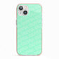 Personalised Aqua Diagonal Name iPhone 13 TPU Impact Case with Pink Edges