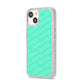 Personalised Aqua Diagonal Name iPhone 14 Glitter Tough Case Starlight Angled Image