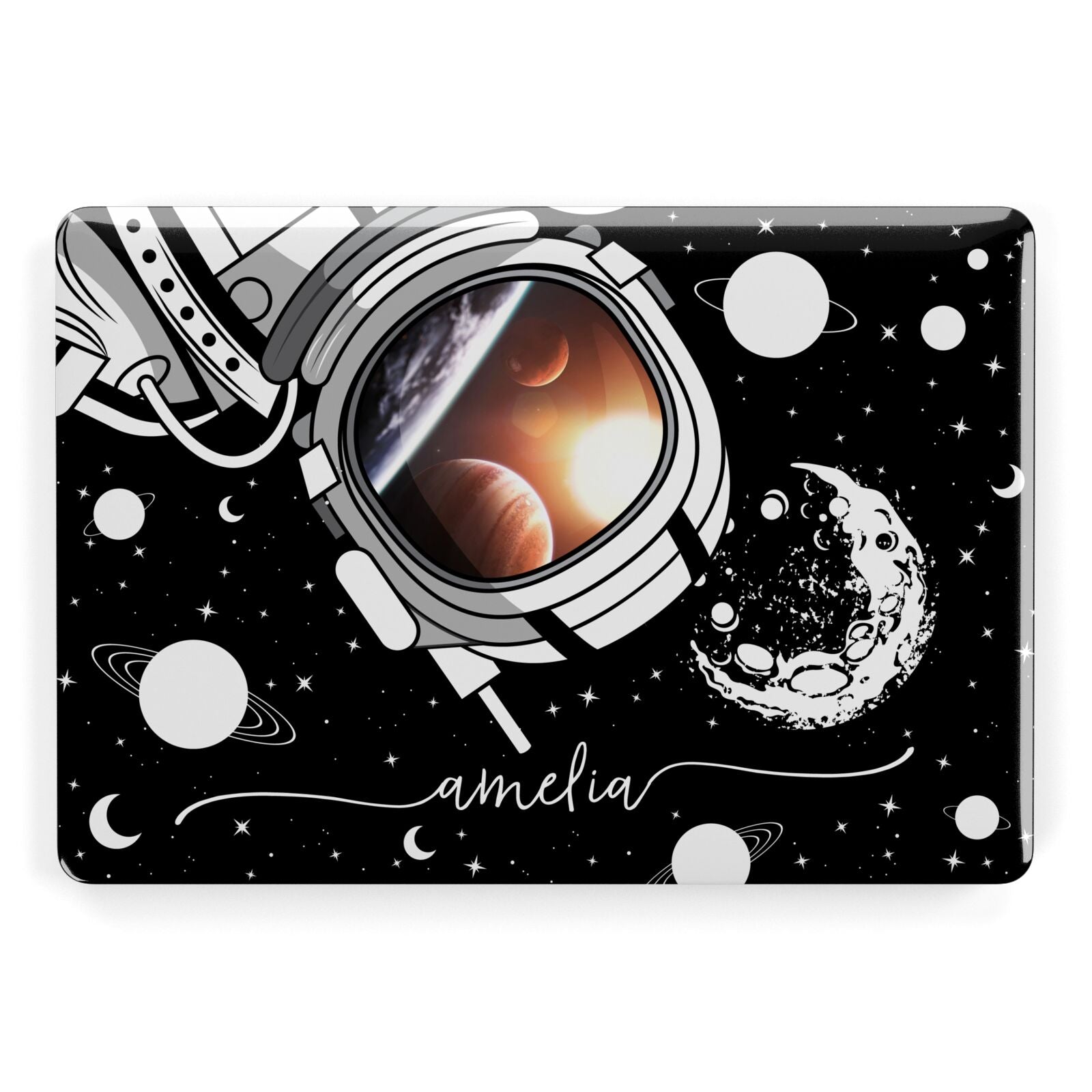 Personalised Astronaut in Space Name Apple MacBook Case