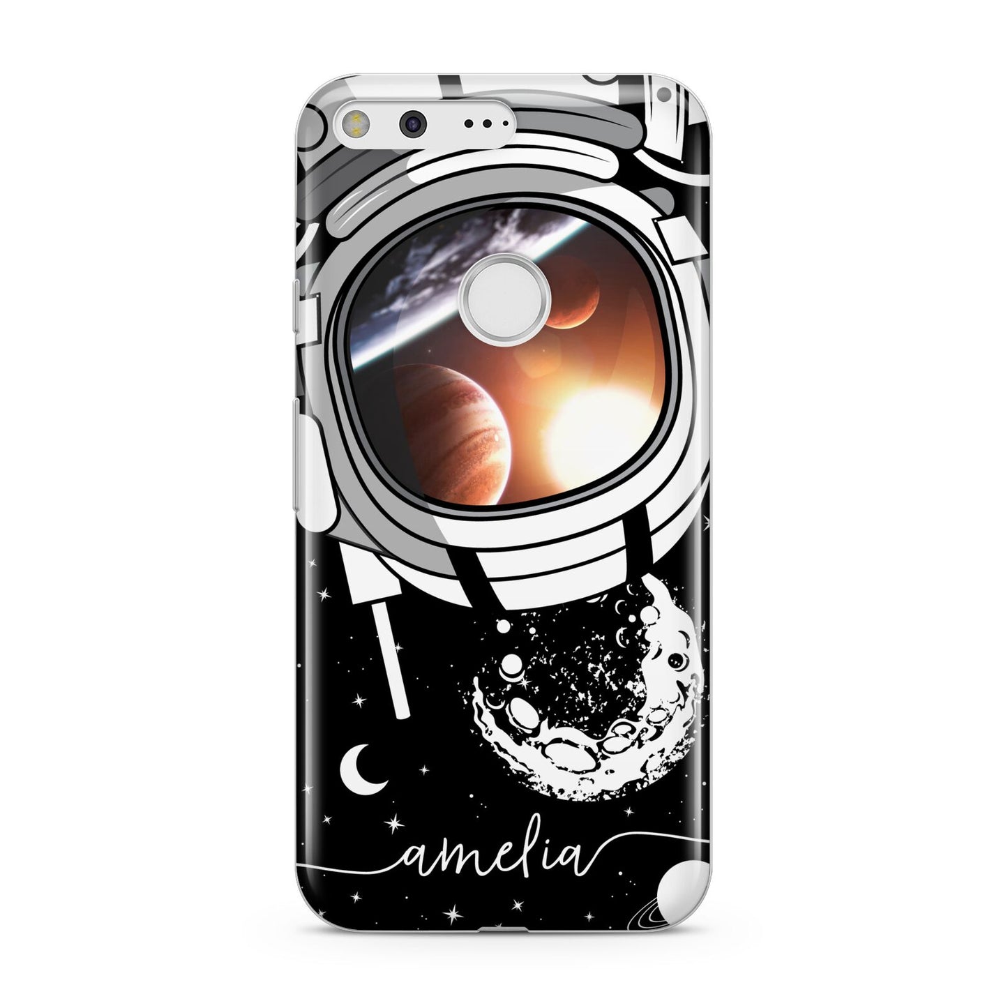 Personalised Astronaut in Space Name Google Pixel Case