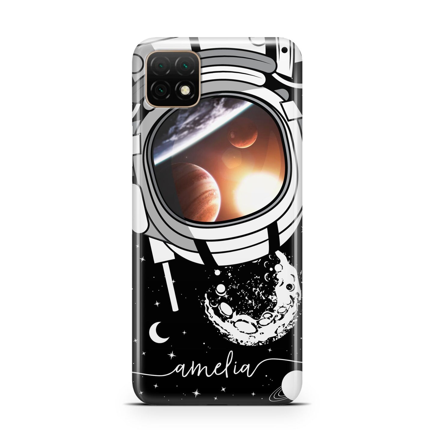 Personalised Astronaut in Space Name Huawei Enjoy 20 Phone Case