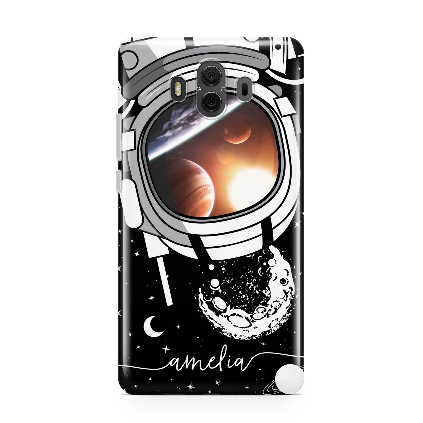 Personalised Astronaut in Space Name Huawei Mate 10 Protective Phone Case