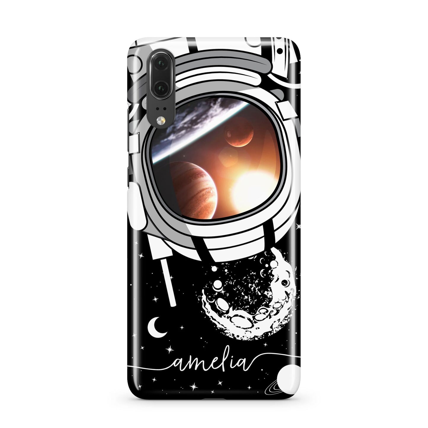 Personalised Astronaut in Space Name Huawei P20 Phone Case