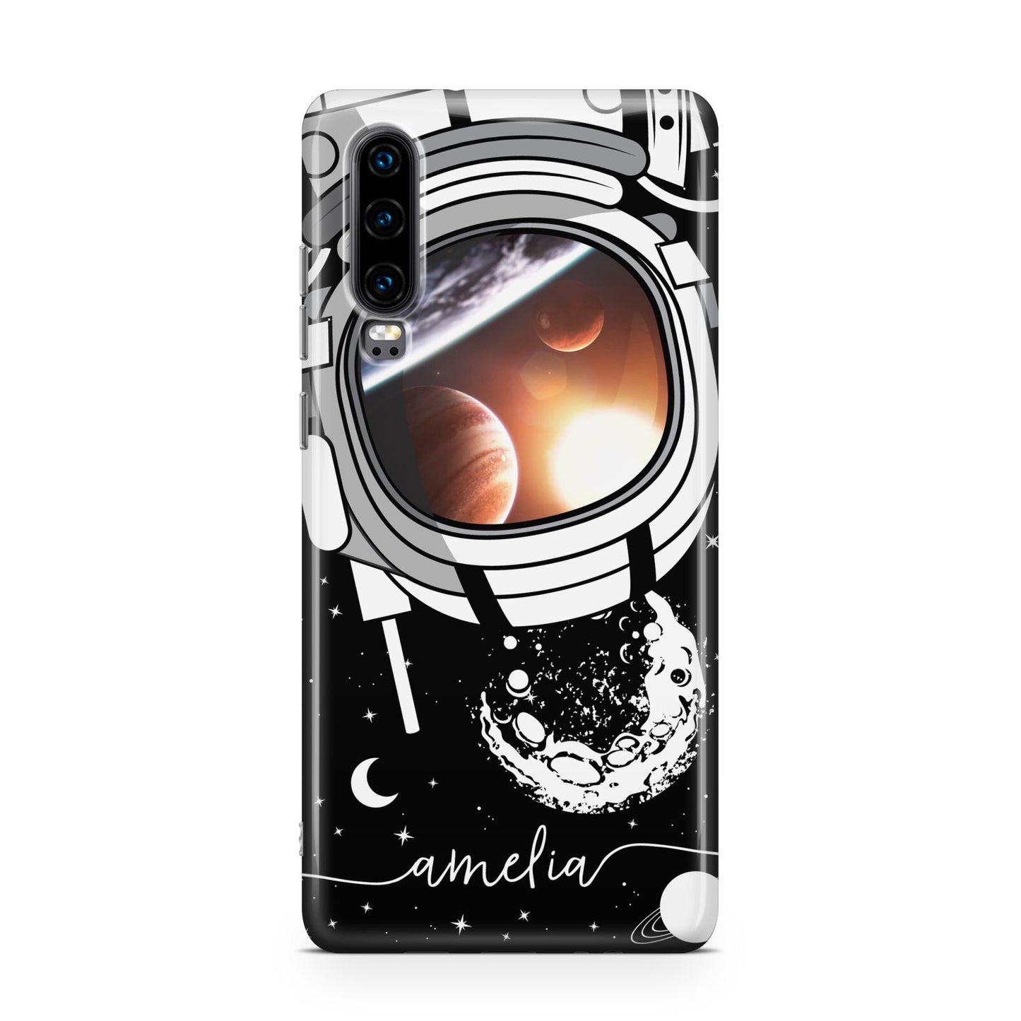 Personalised Astronaut in Space Name Huawei P30 Phone Case