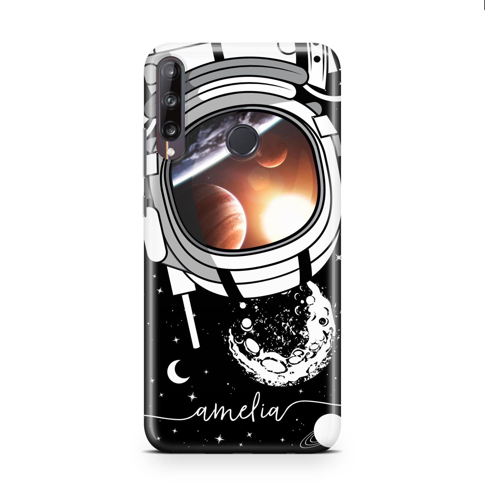 Personalised Astronaut in Space Name Huawei P40 Lite E Phone Case