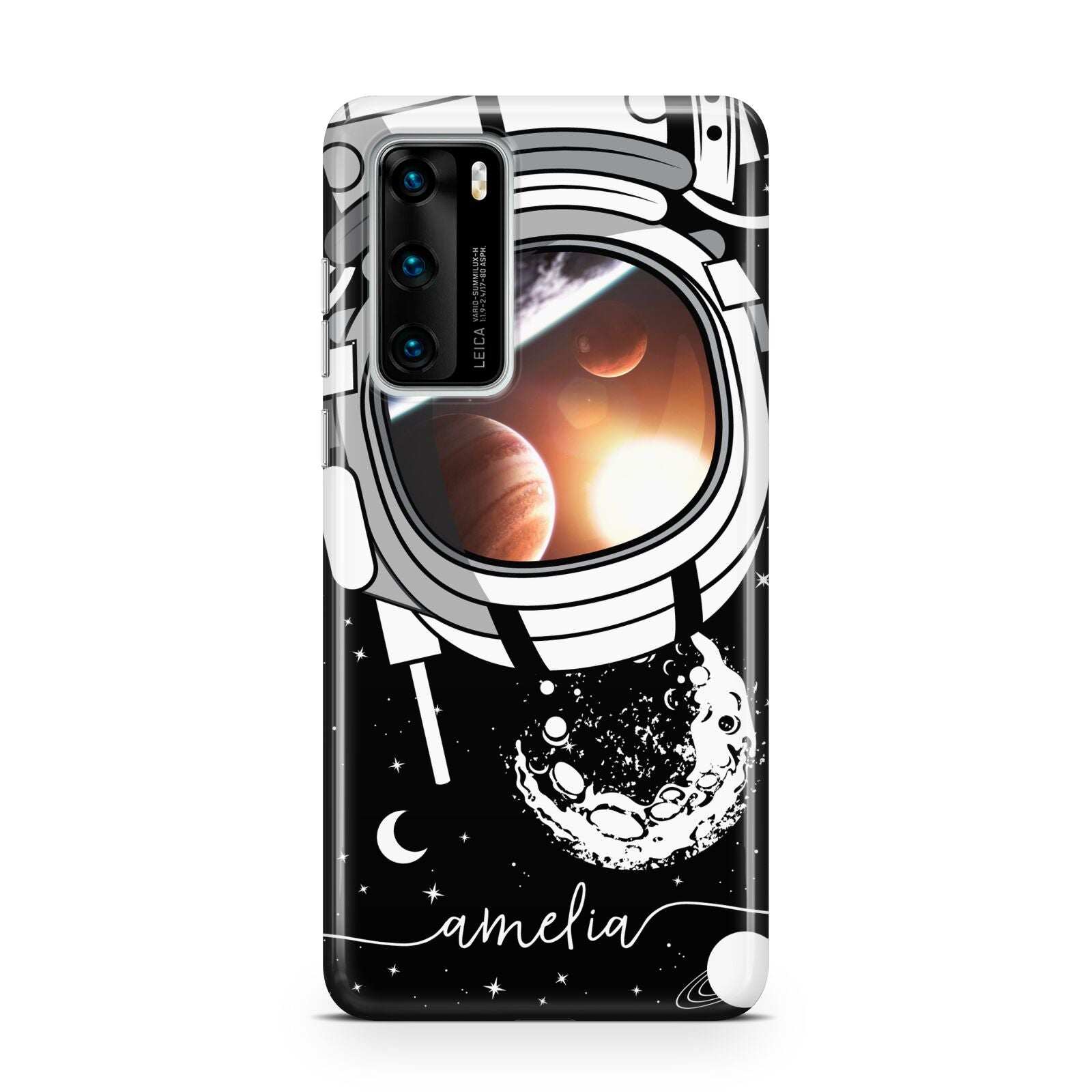 Personalised Astronaut in Space Name Huawei P40 Phone Case