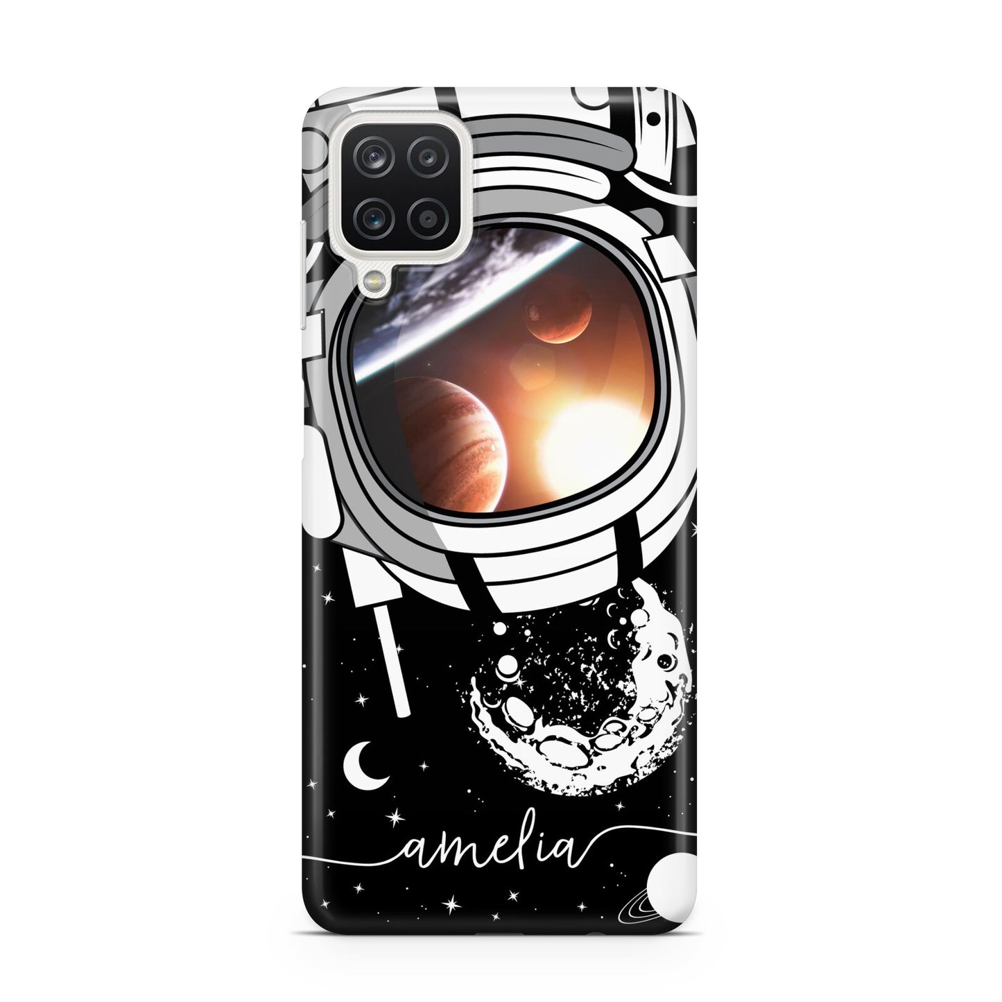 Personalised Astronaut in Space Name Samsung A12 Case