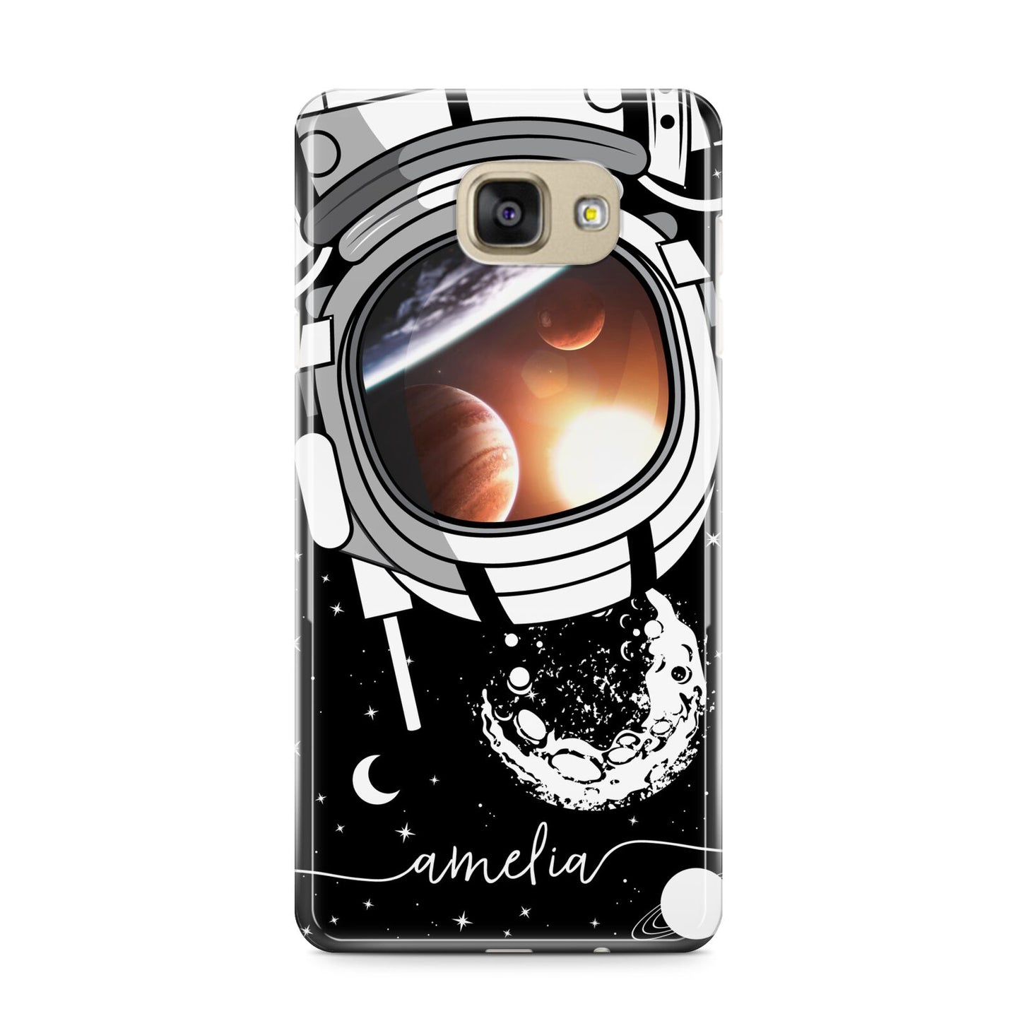 Personalised Astronaut in Space Name Samsung Galaxy A9 2016 Case on gold phone