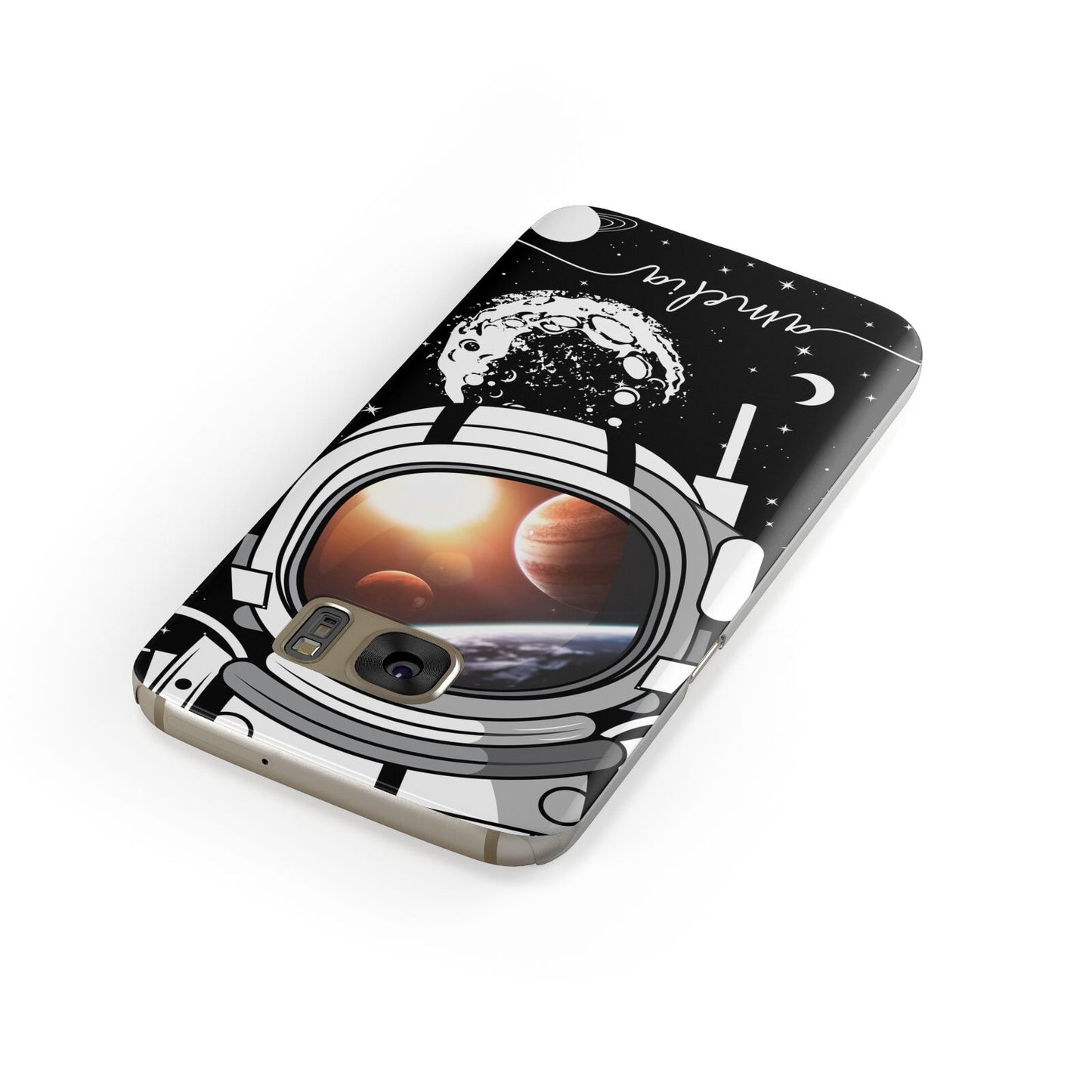 Personalised Astronaut in Space Name Samsung Galaxy Case Front Close Up