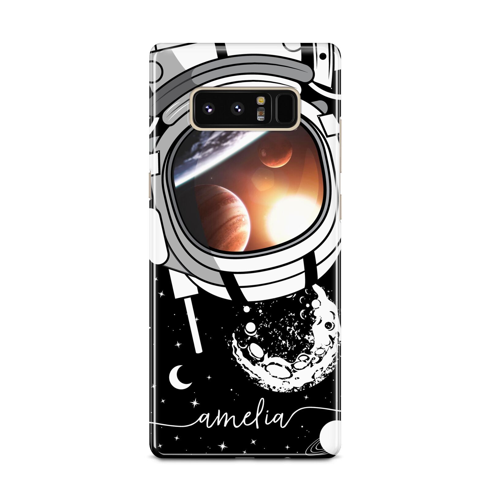 Personalised Astronaut in Space Name Samsung Galaxy Note 8 Case