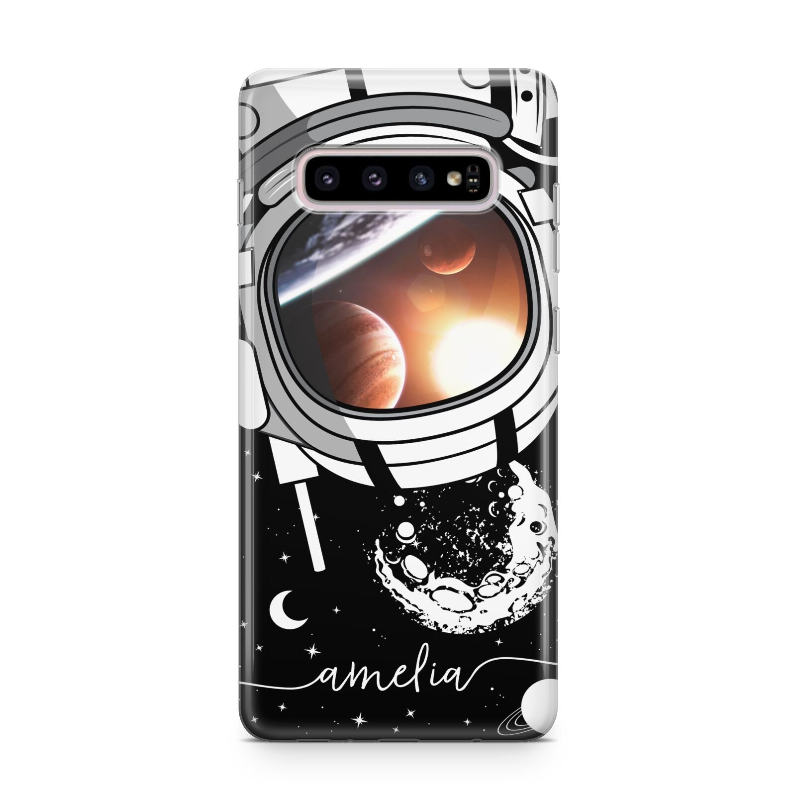 Personalised Astronaut in Space Name Samsung Galaxy S10 Plus Case