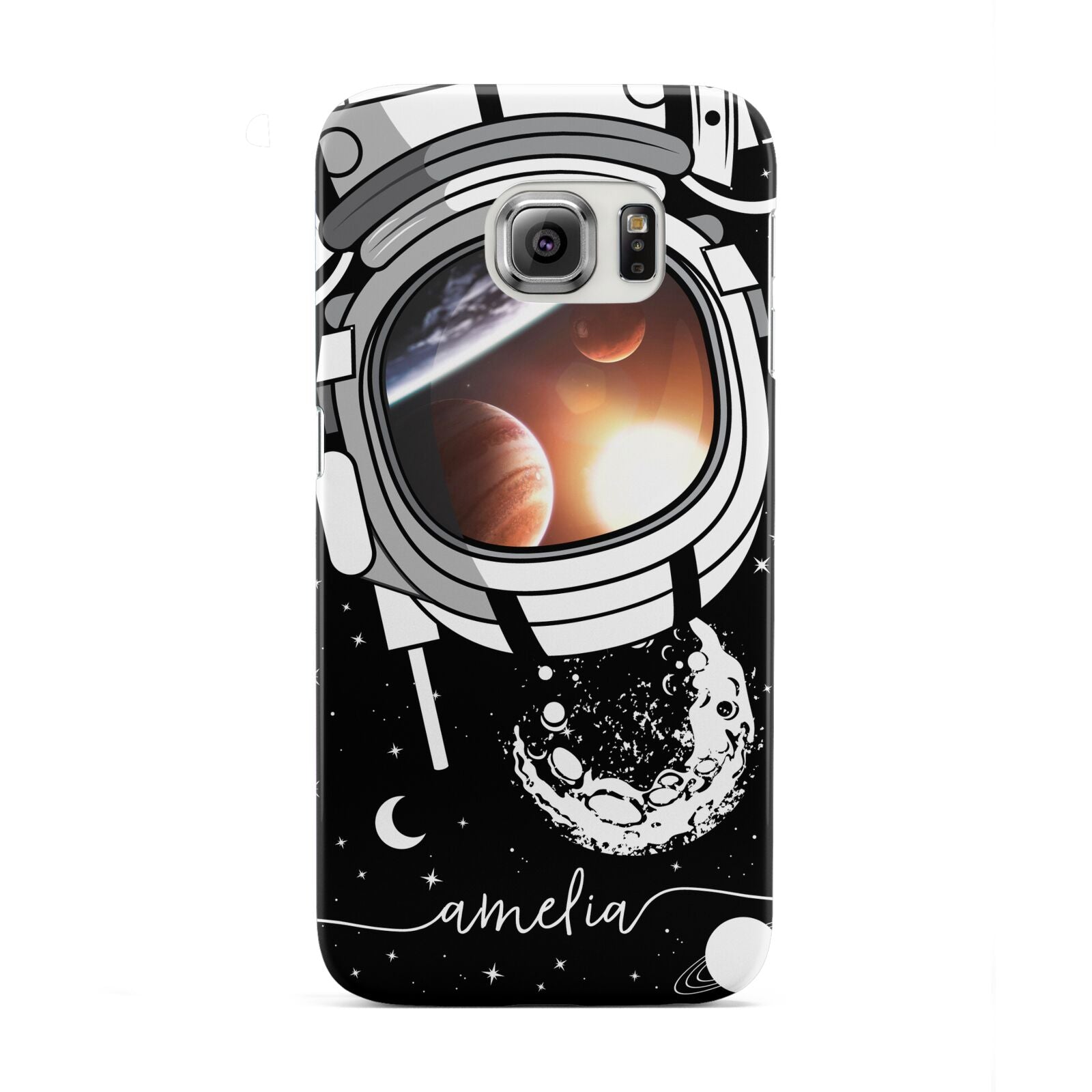 Personalised Astronaut in Space Name Samsung Galaxy S6 Edge Case