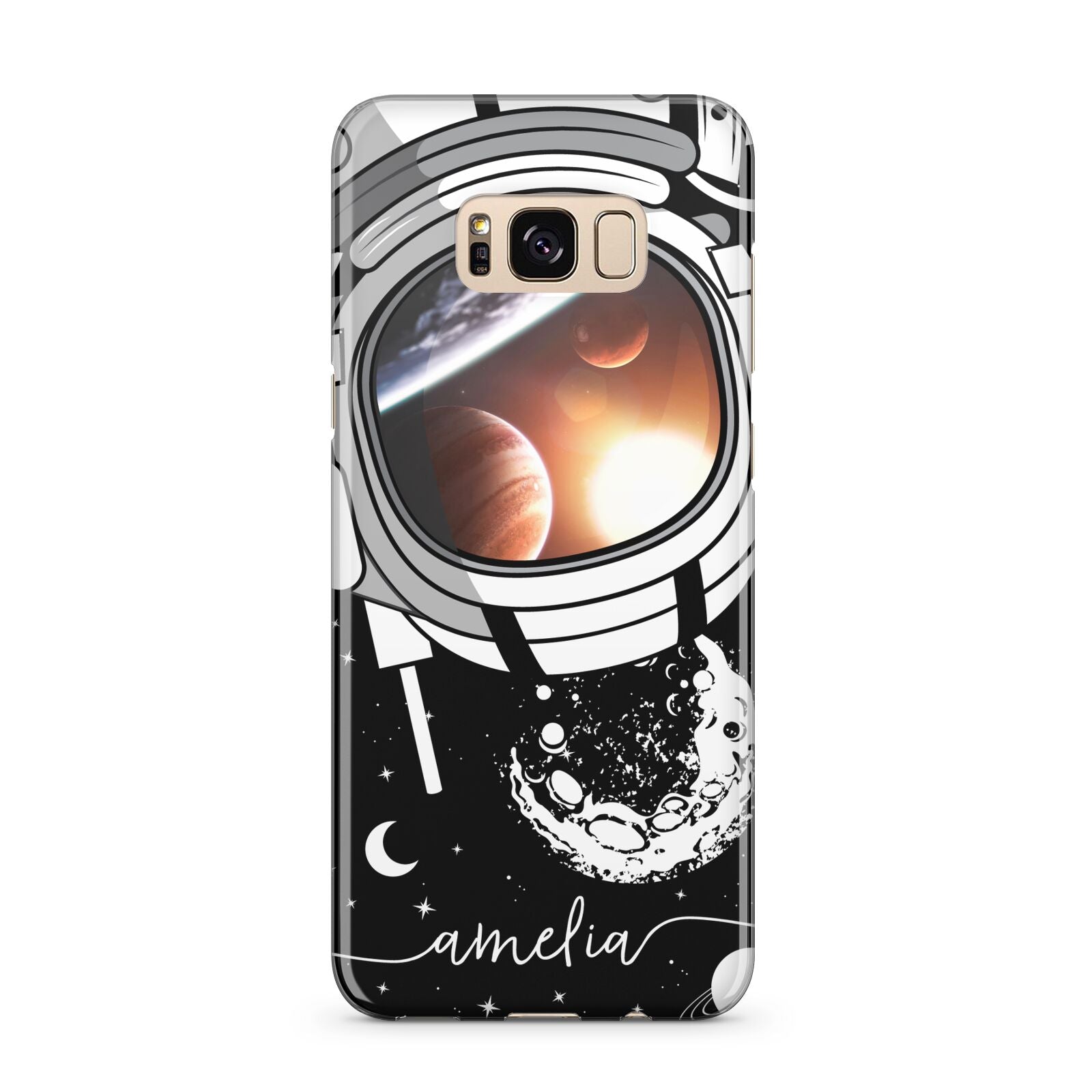 Personalised Astronaut in Space Name Samsung Galaxy S8 Plus Case