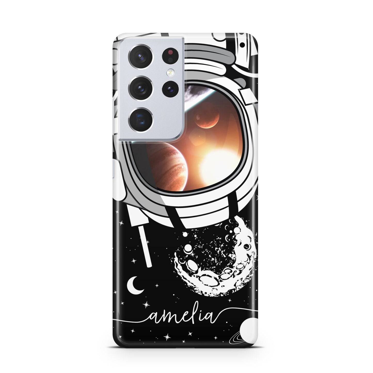 Personalised Astronaut in Space Name Samsung S21 Ultra Case