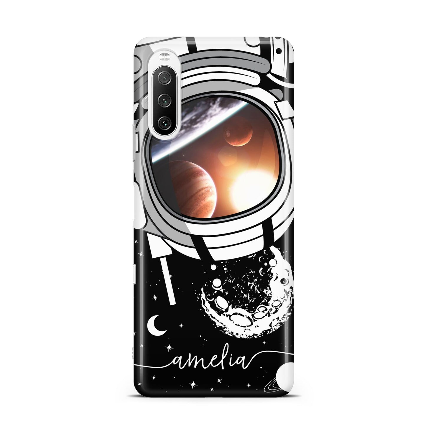 Personalised Astronaut in Space Name Sony Xperia 10 III Case