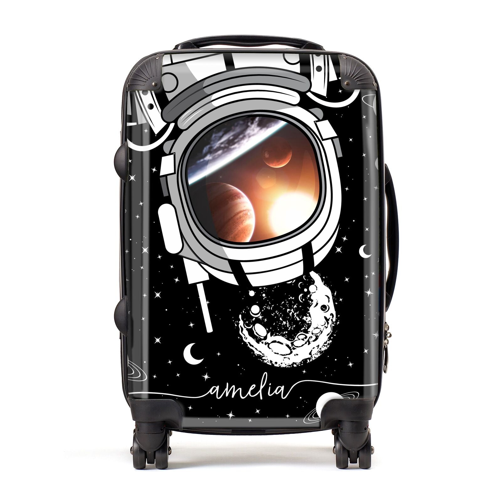 Personalised Astronaut in Space Name Suitcase