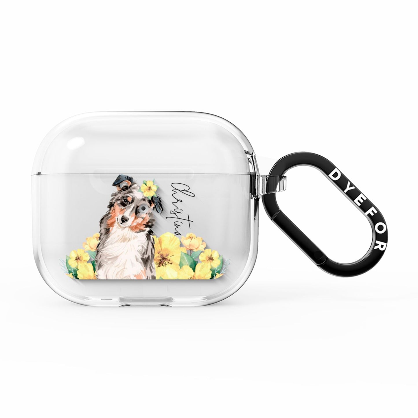 Personalised Australian Shepherd AirPods Clear Case 3rd Gen