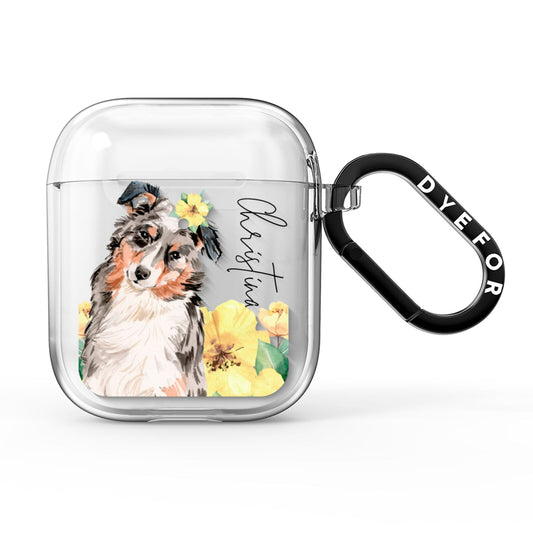 Personalised Australian Shepherd AirPods Clear Case