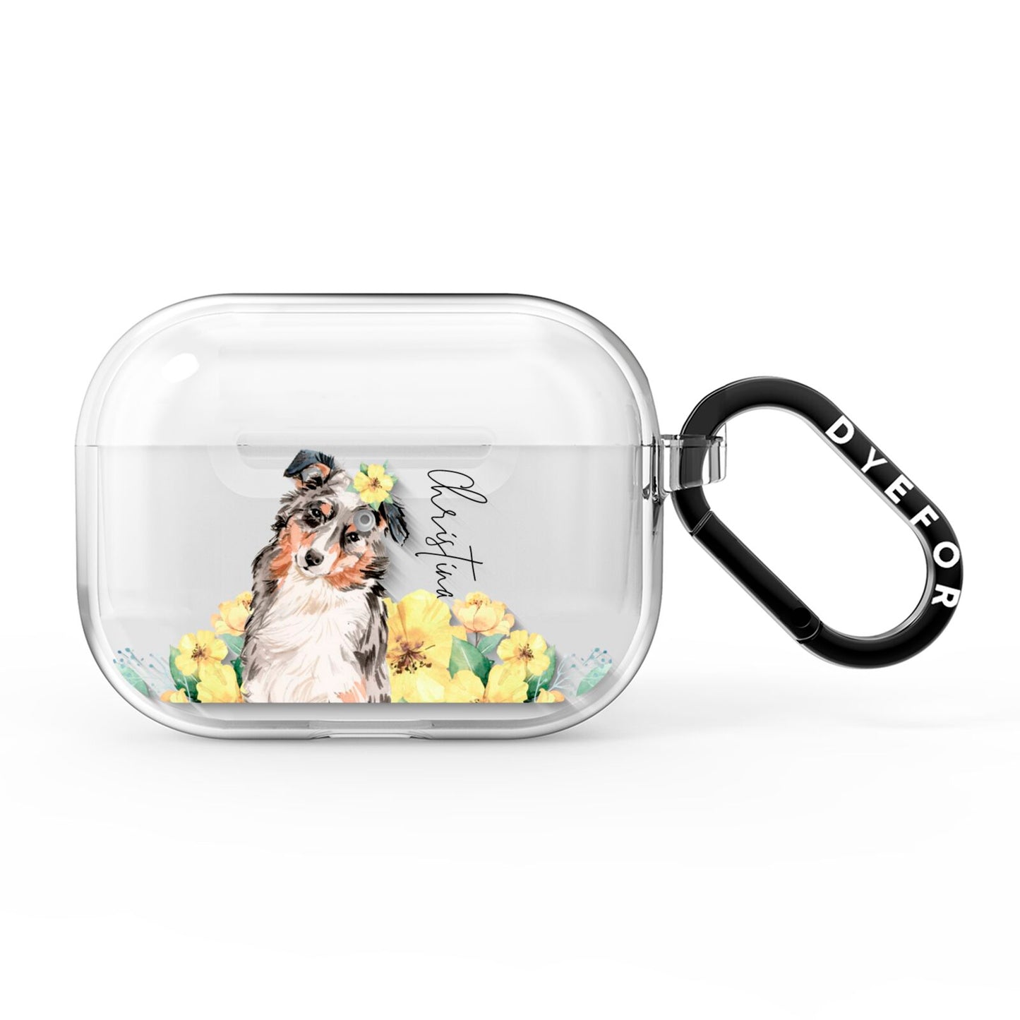 Personalised Australian Shepherd AirPods Pro Clear Case