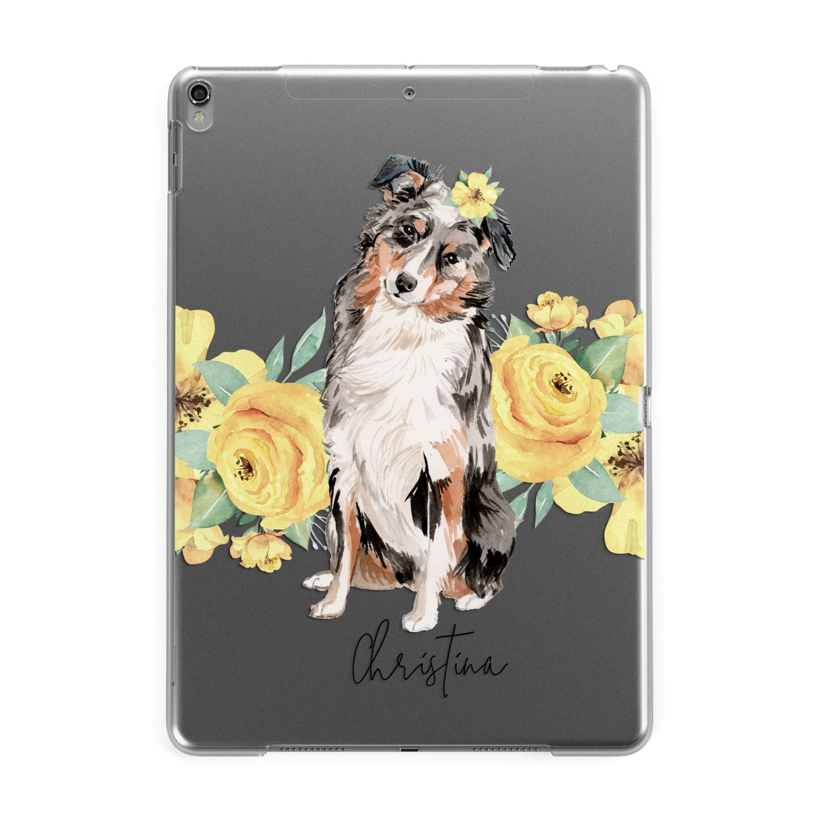 Personalised Australian Shepherd Apple iPad Grey Case