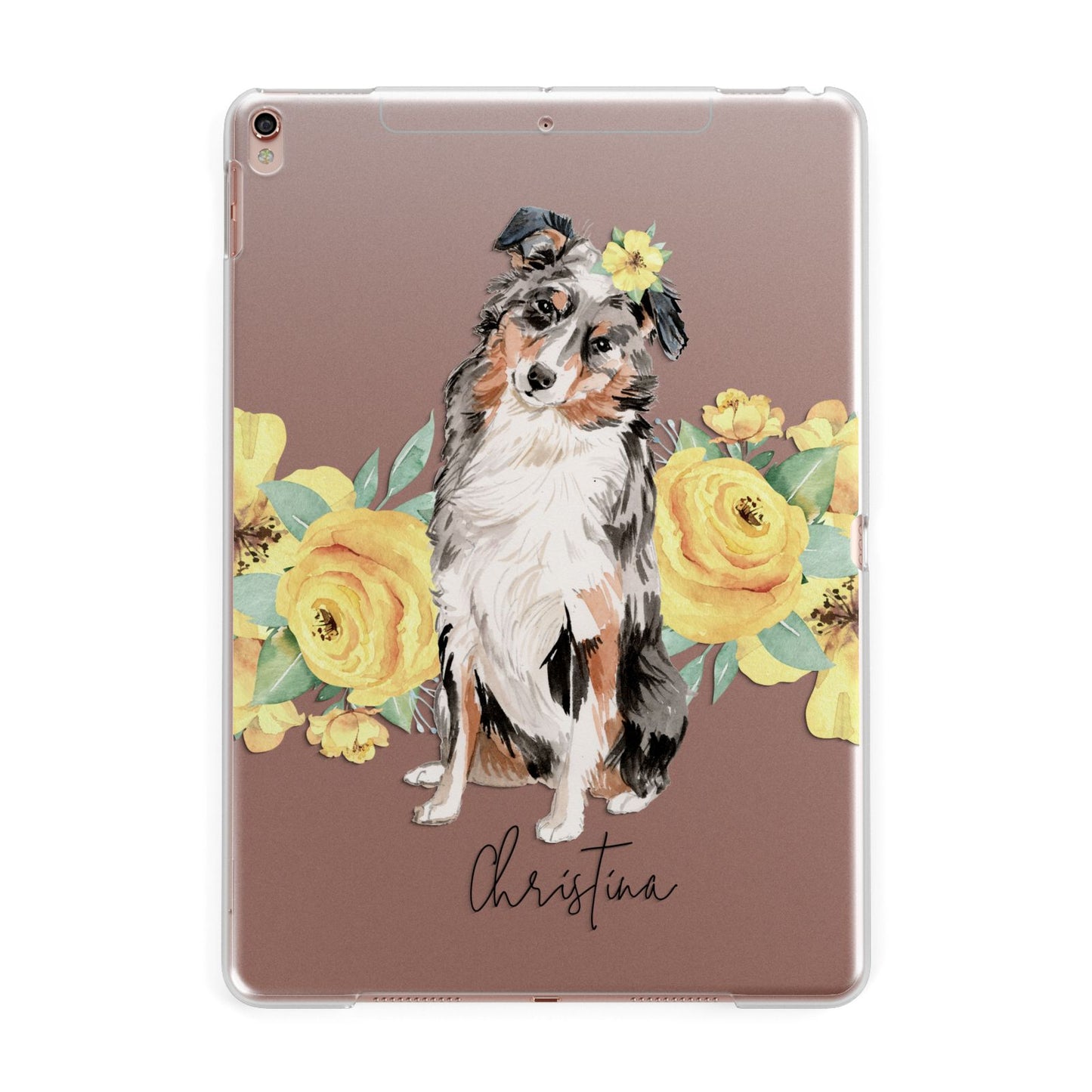 Personalised Australian Shepherd Apple iPad Rose Gold Case