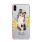 Personalised Australian Shepherd Apple iPhone Xs Max Impact Case Pink Edge on Silver Phone