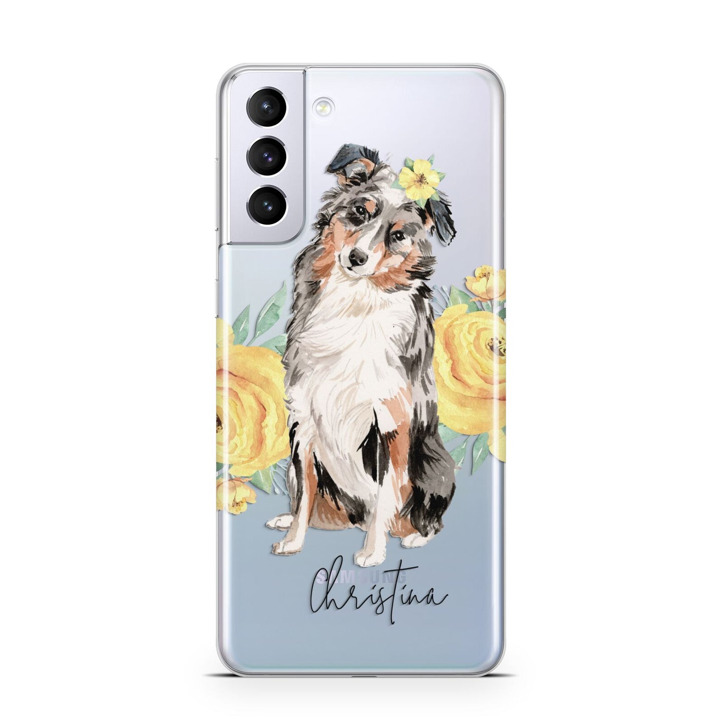 Personalised Australian Shepherd Samsung S21 Plus Case