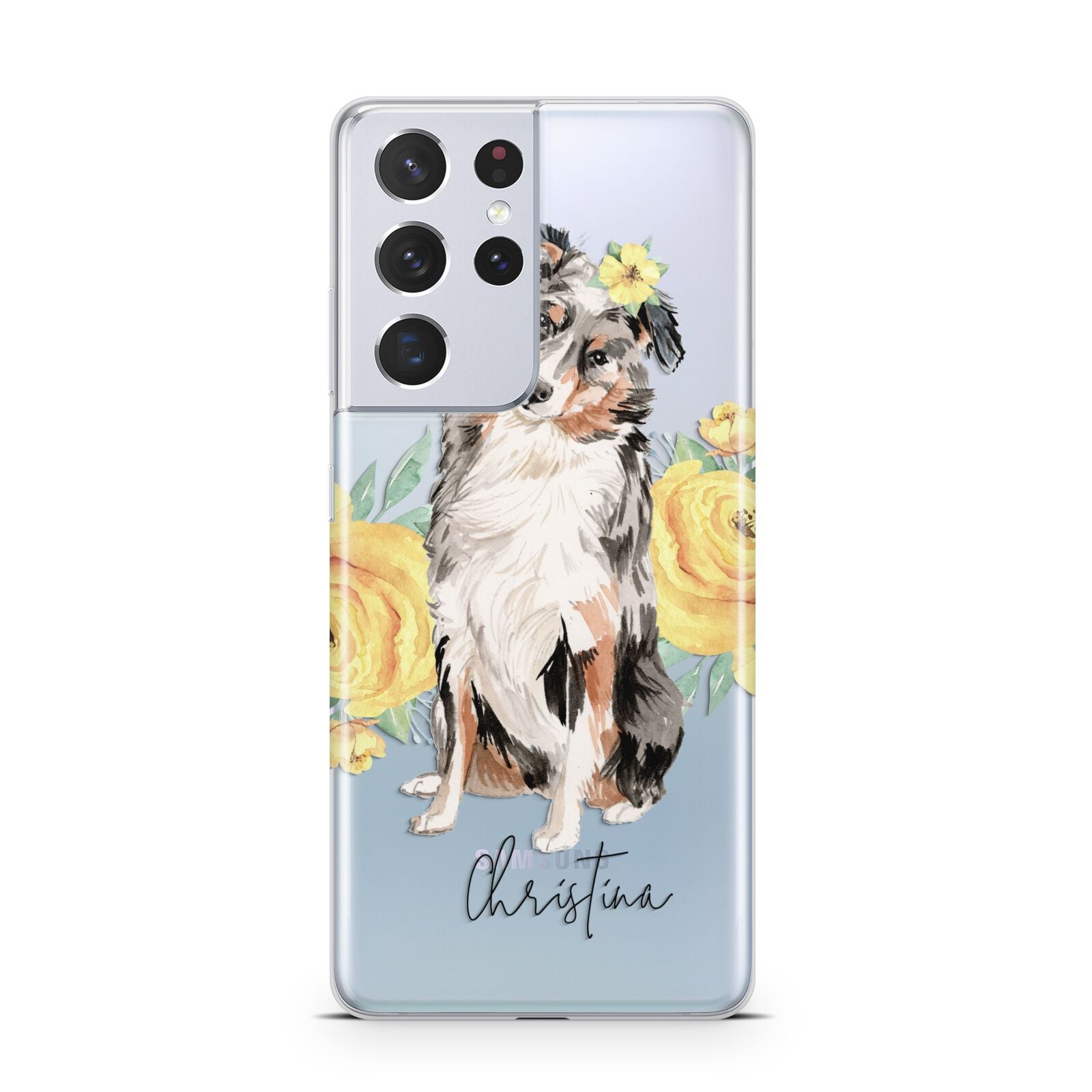 Personalised Australian Shepherd Samsung S21 Ultra Case