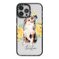 Personalised Australian Shepherd iPhone 13 Pro Max Black Impact Case on Silver phone