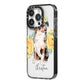 Personalised Australian Shepherd iPhone 14 Pro Black Impact Case Side Angle on Silver phone