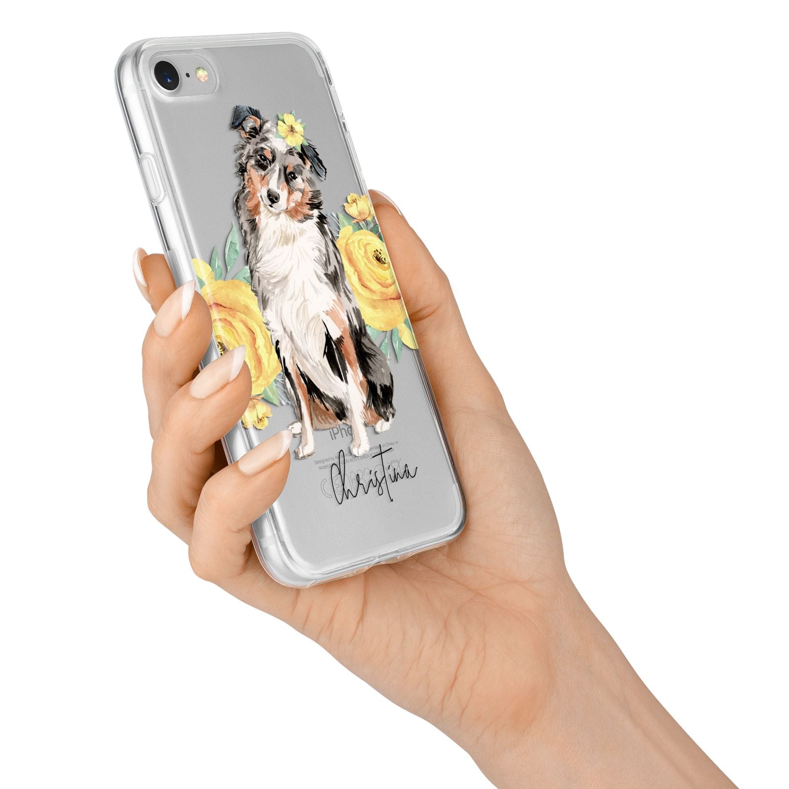 Personalised Australian Shepherd iPhone 7 Bumper Case on Silver iPhone Alternative Image