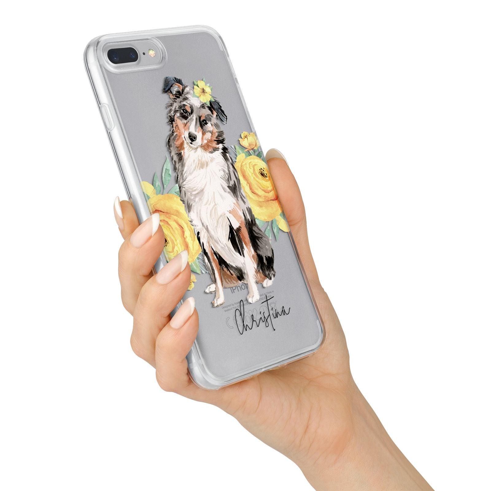 Personalised Australian Shepherd iPhone 7 Plus Bumper Case on Silver iPhone Alternative Image
