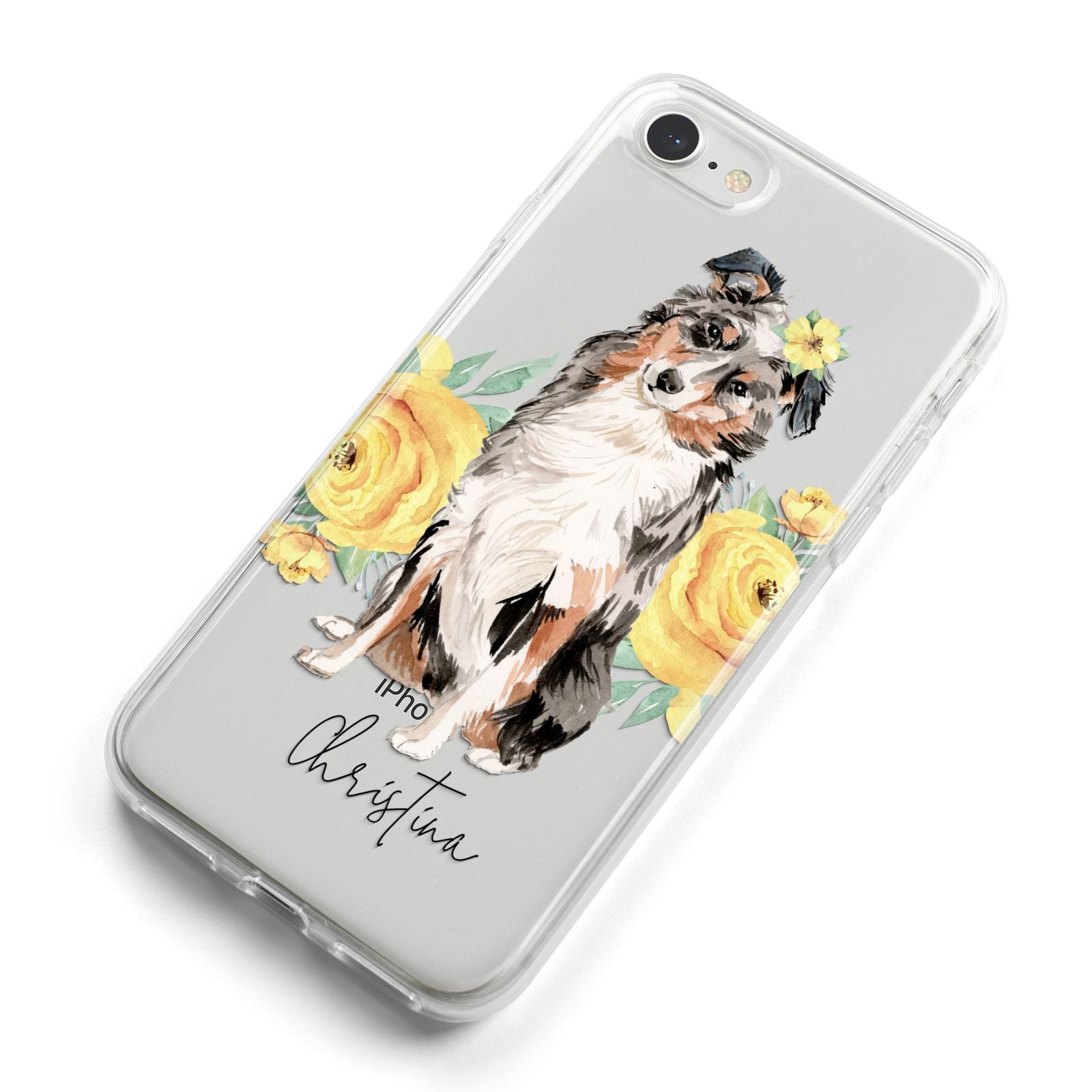 Personalised Australian Shepherd iPhone 8 Bumper Case on Silver iPhone Alternative Image