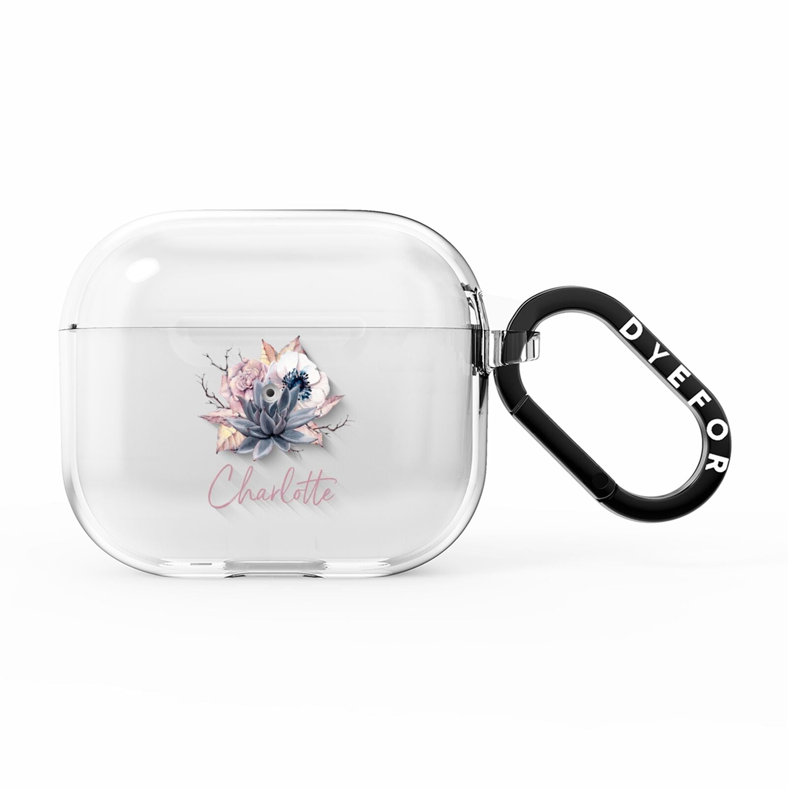 Personalised Autumn Floral AirPods Clear Case 3rd Gen