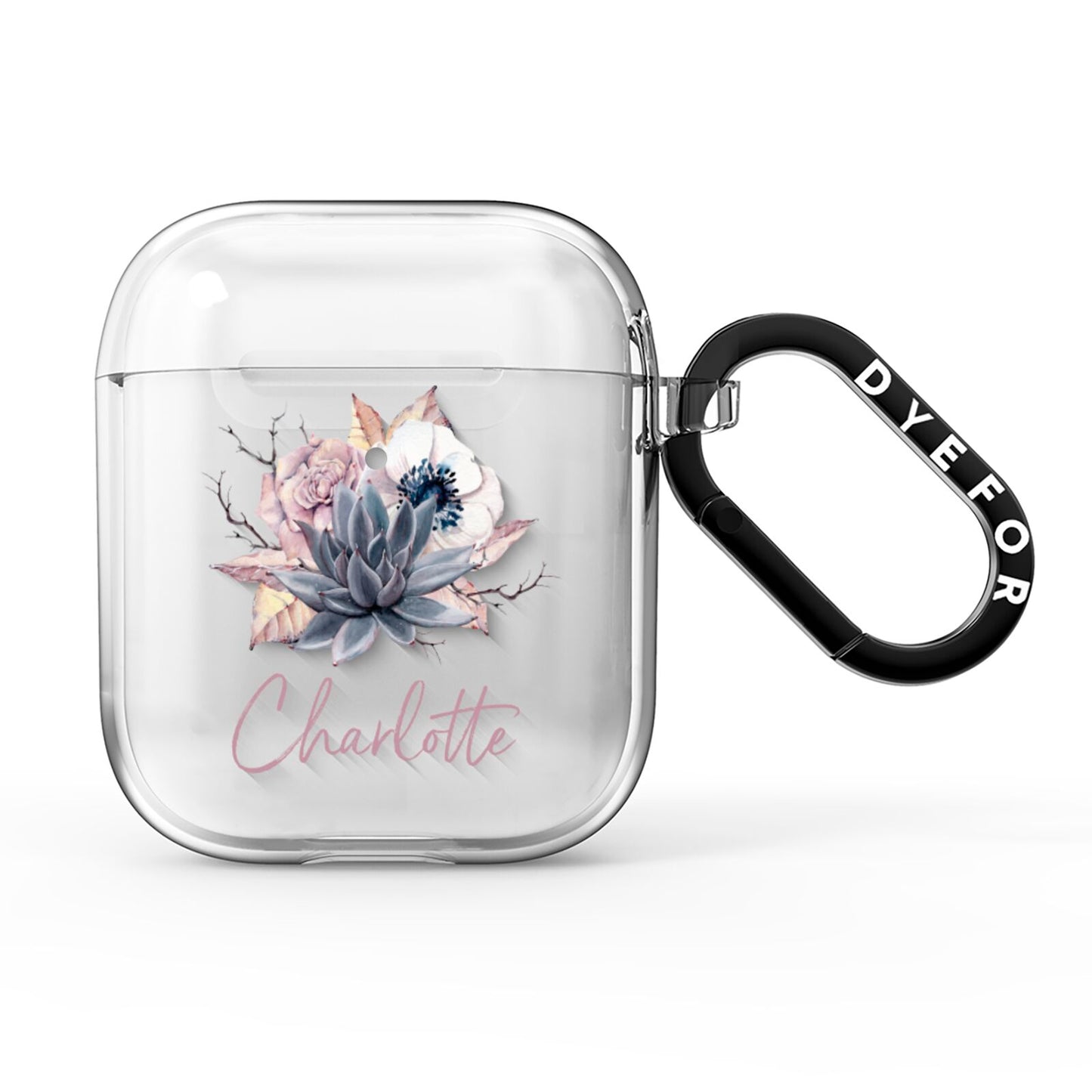 Personalised Autumn Floral AirPods Clear Case