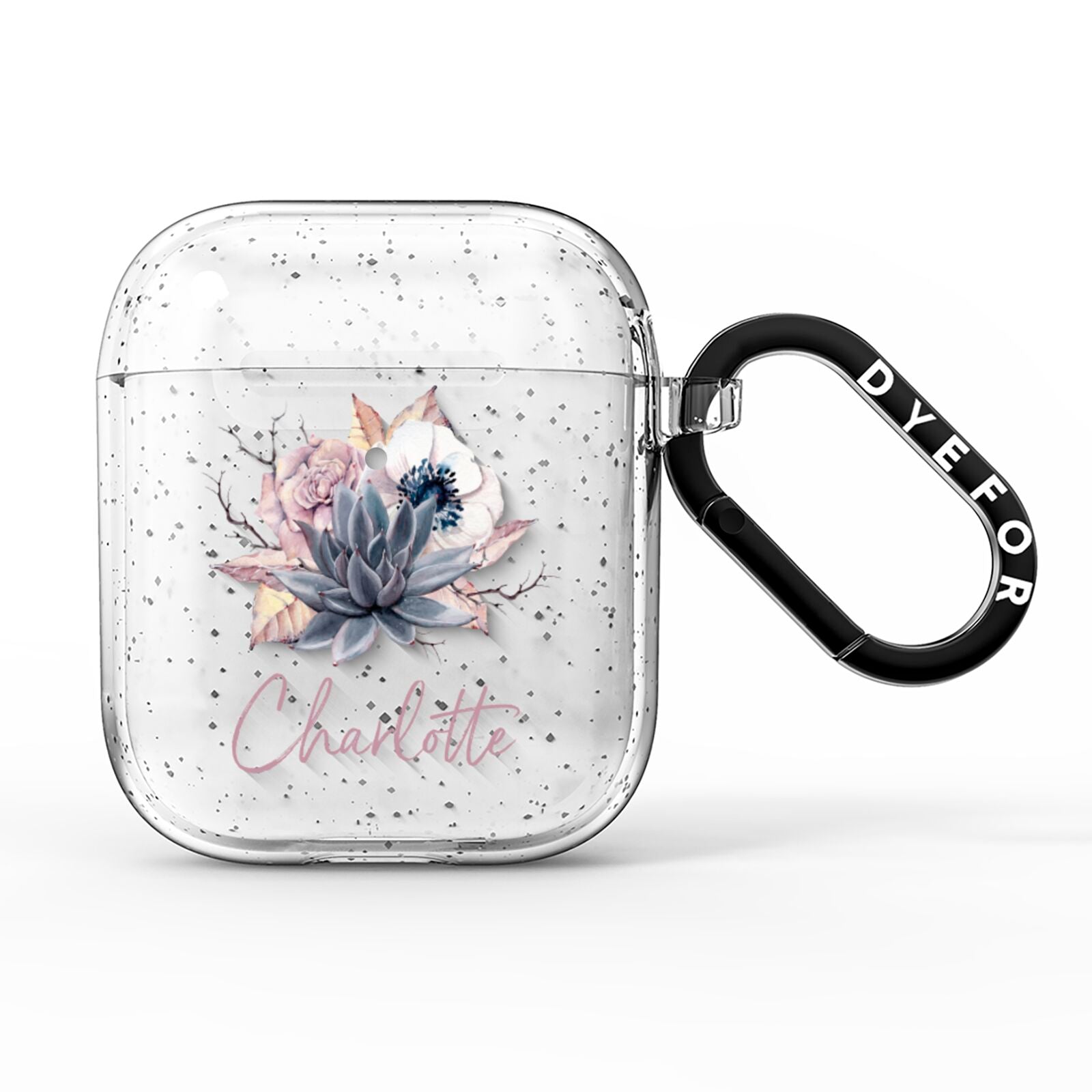 Personalised Autumn Floral AirPods Glitter Case