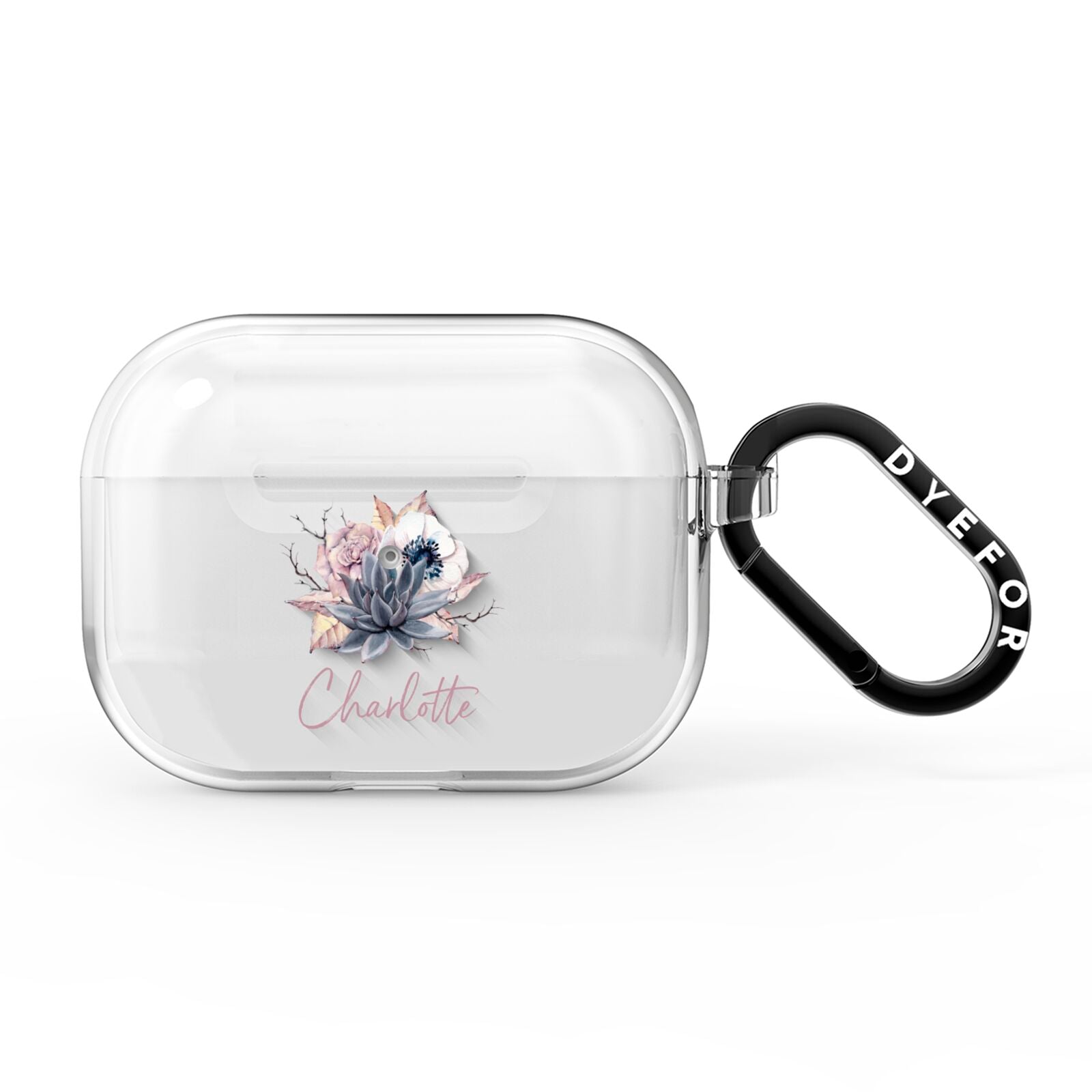 Personalised Autumn Floral AirPods Pro Clear Case