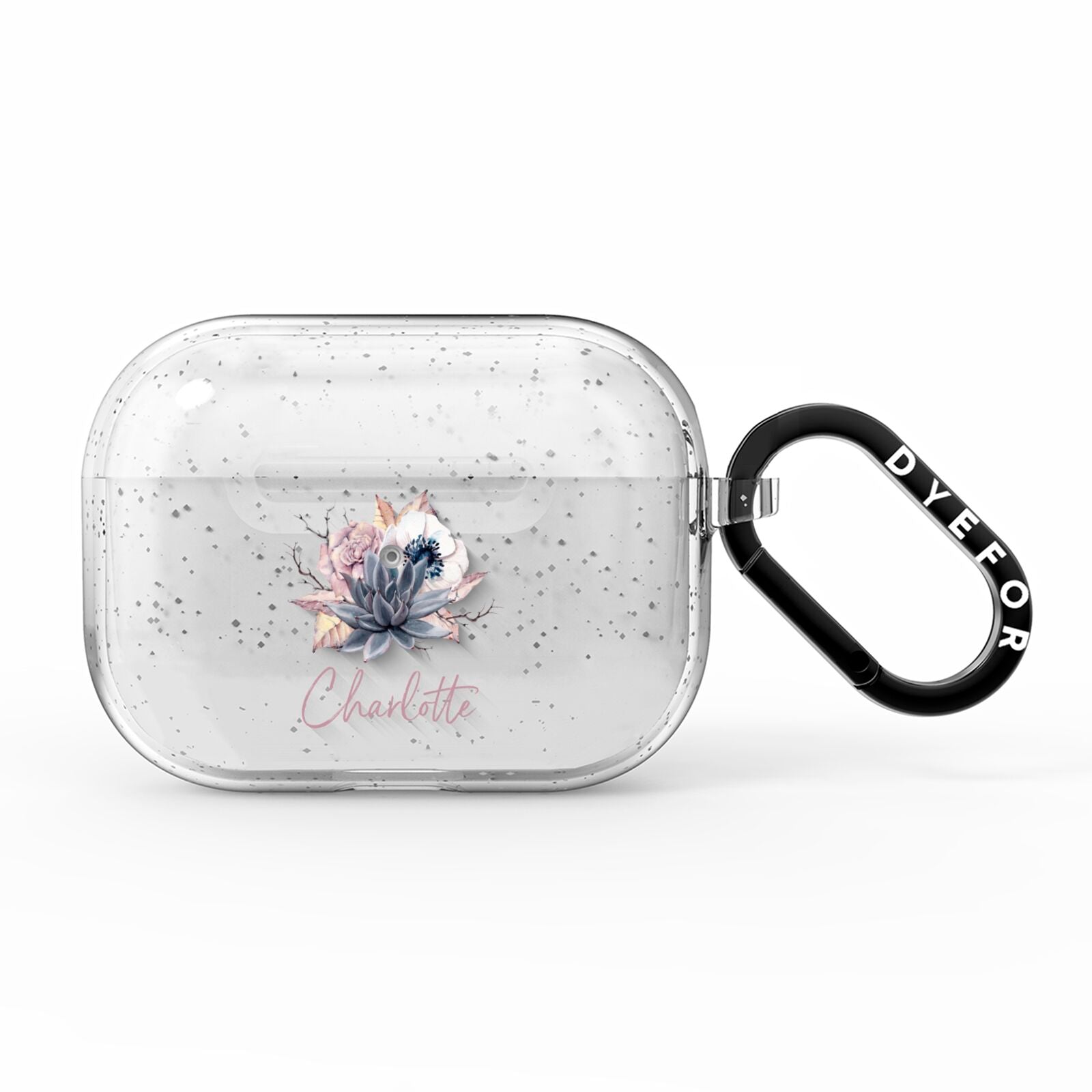 Personalised Autumn Floral AirPods Pro Glitter Case