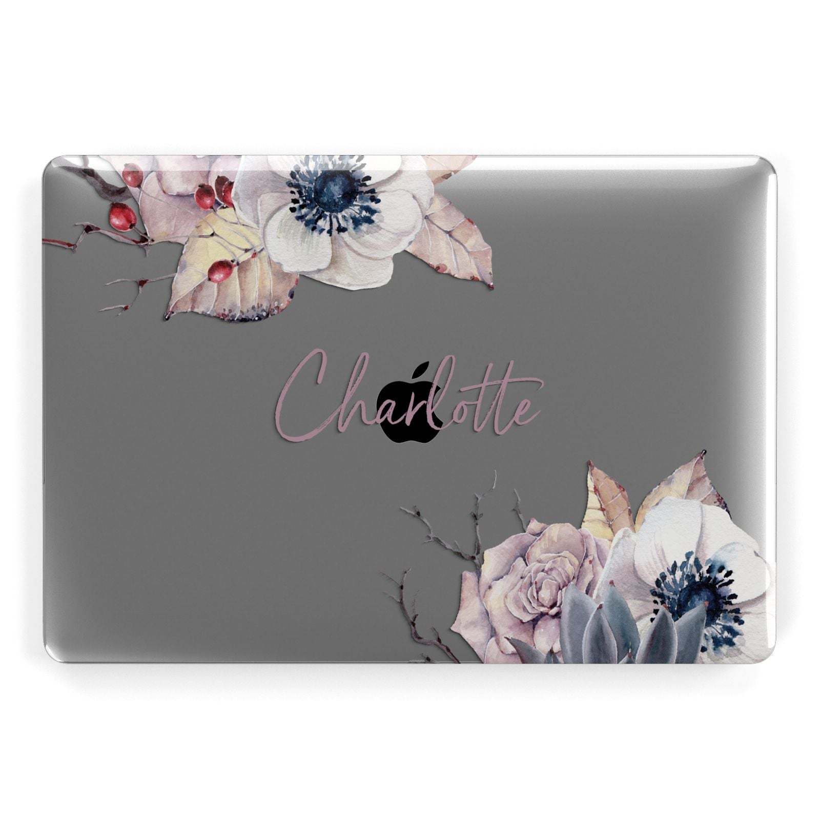 Personalised Autumn Floral Apple MacBook Case