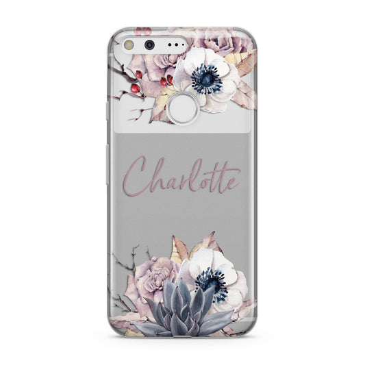 Personalised Autumn Floral Google Pixel Case