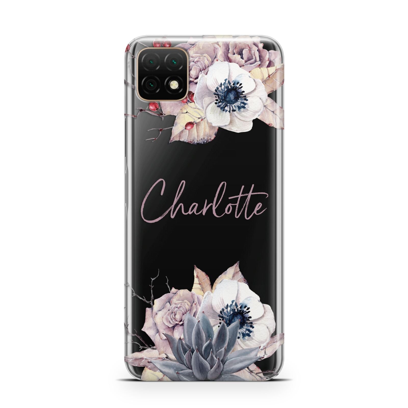 Personalised Autumn Floral Huawei Enjoy 20 Phone Case