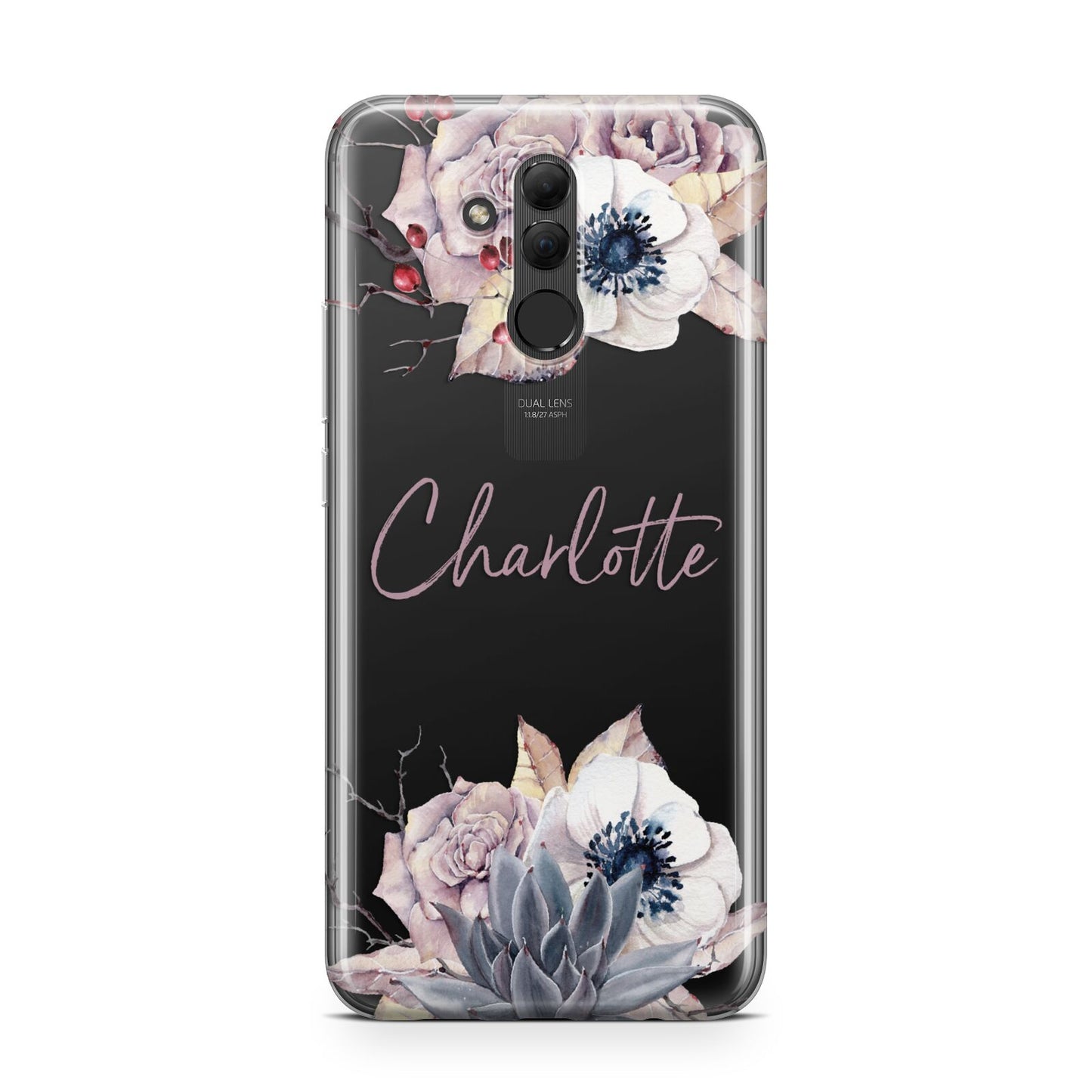 Personalised Autumn Floral Huawei Mate 20 Lite