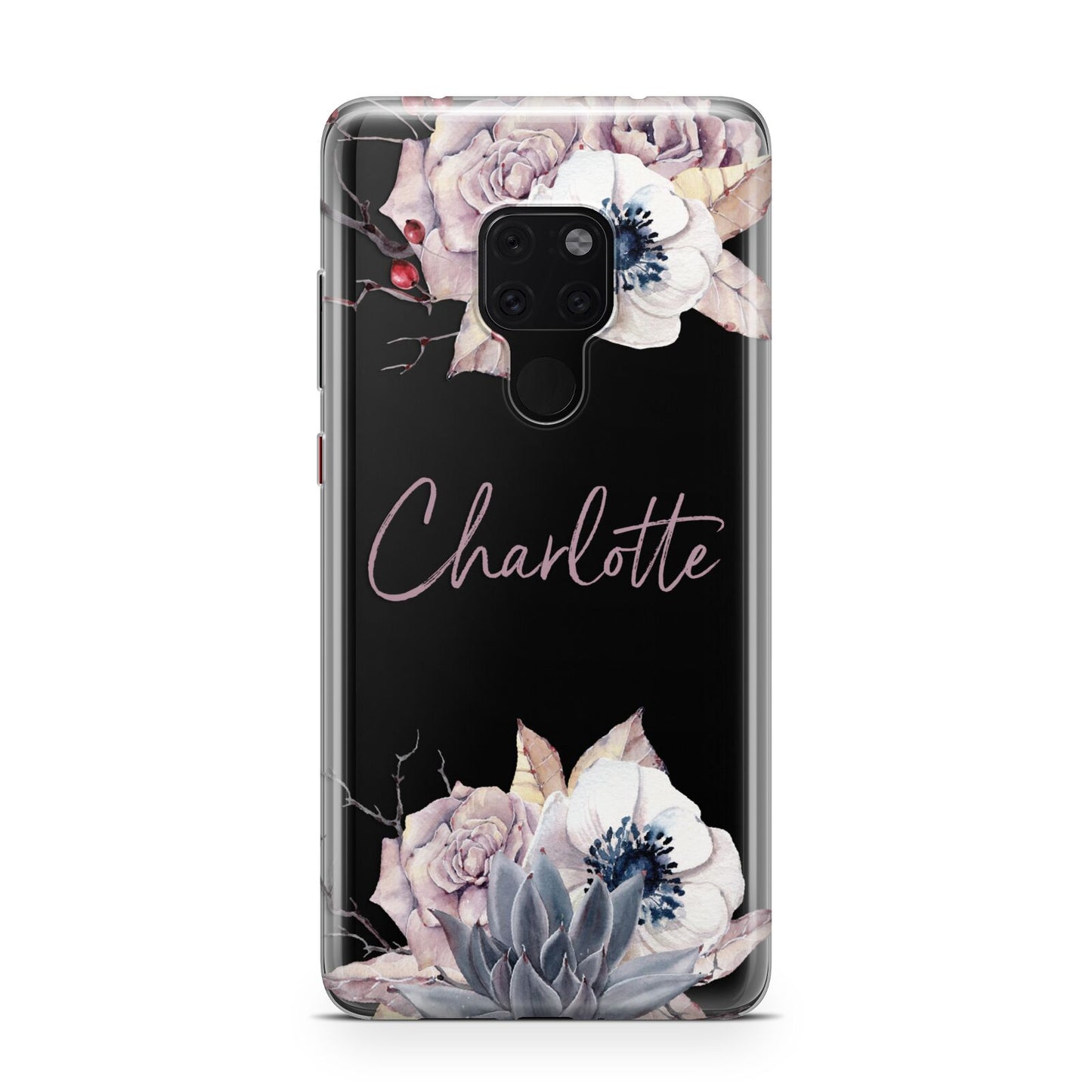 Personalised Autumn Floral Huawei Mate 20 Phone Case