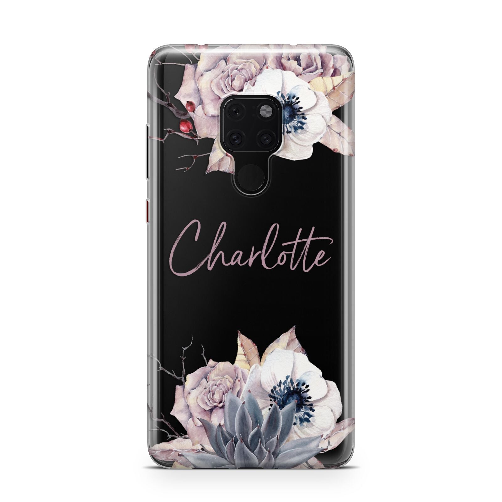 Personalised Autumn Floral Huawei Mate 20 Phone Case