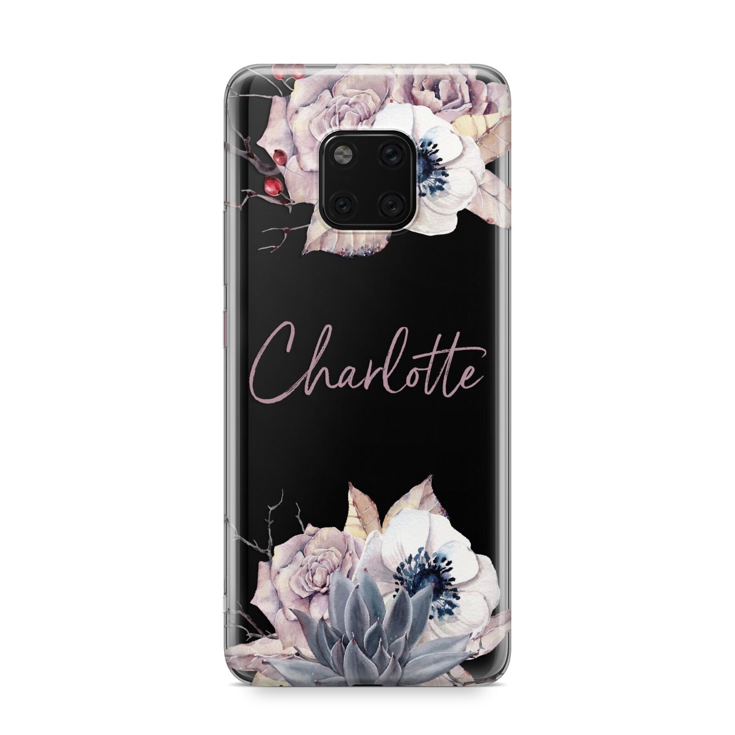 Personalised Autumn Floral Huawei Mate 20 Pro Phone Case