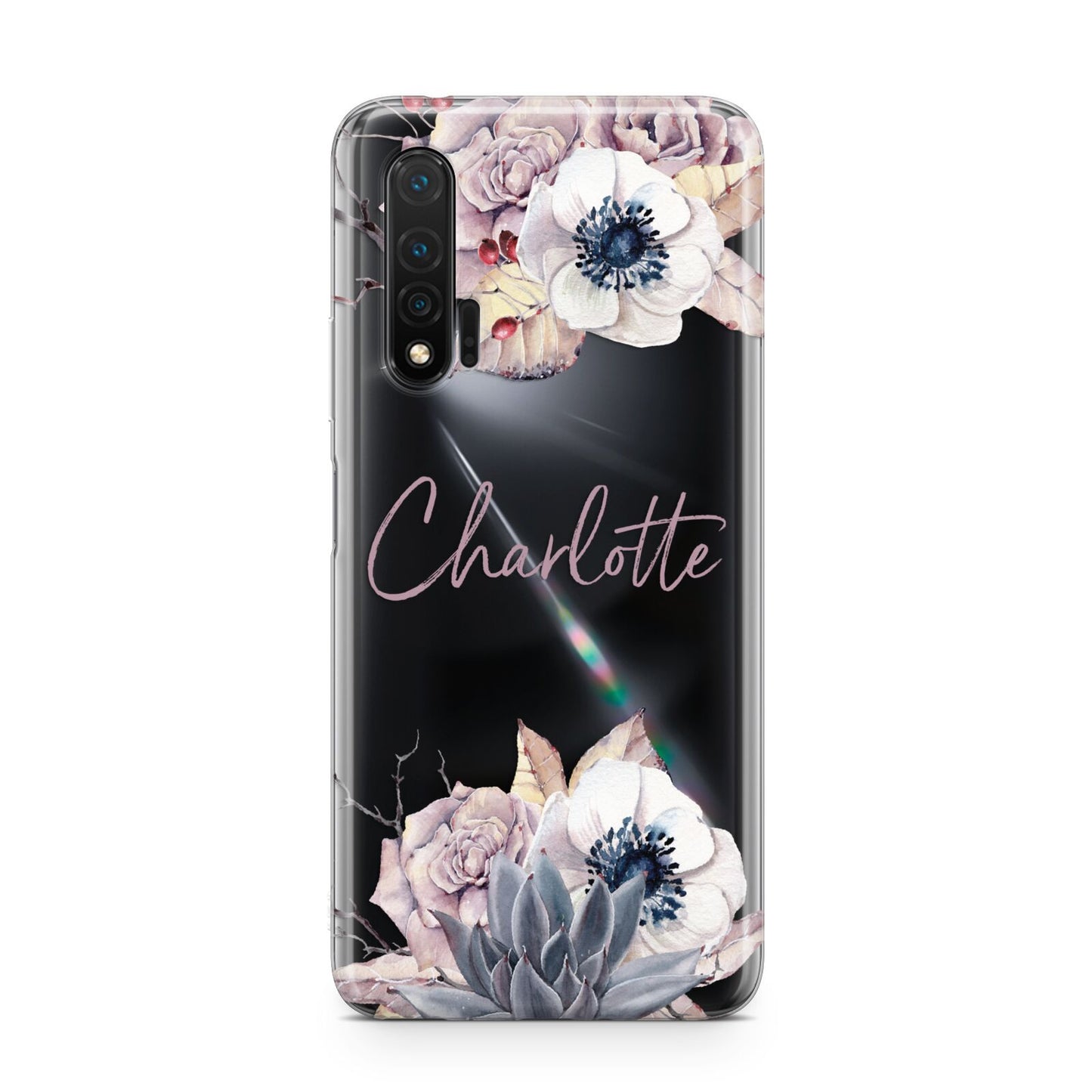 Personalised Autumn Floral Huawei Nova 6 Phone Case