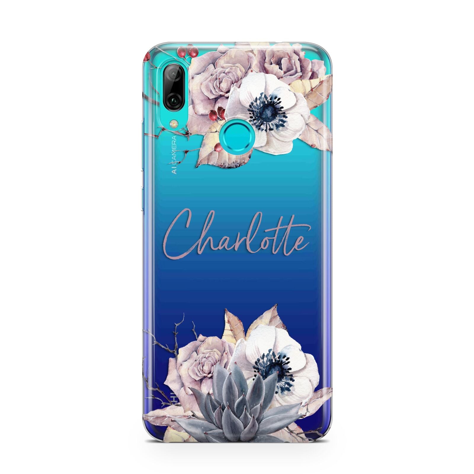 Personalised Autumn Floral Huawei P Smart 2019 Case