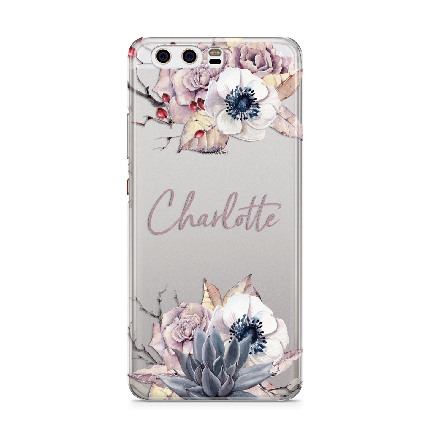 Personalised Autumn Floral Huawei P10 Phone Case