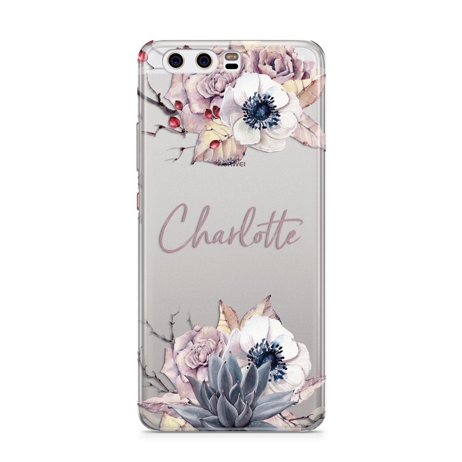 Personalised Autumn Floral Huawei P10 Phone Case