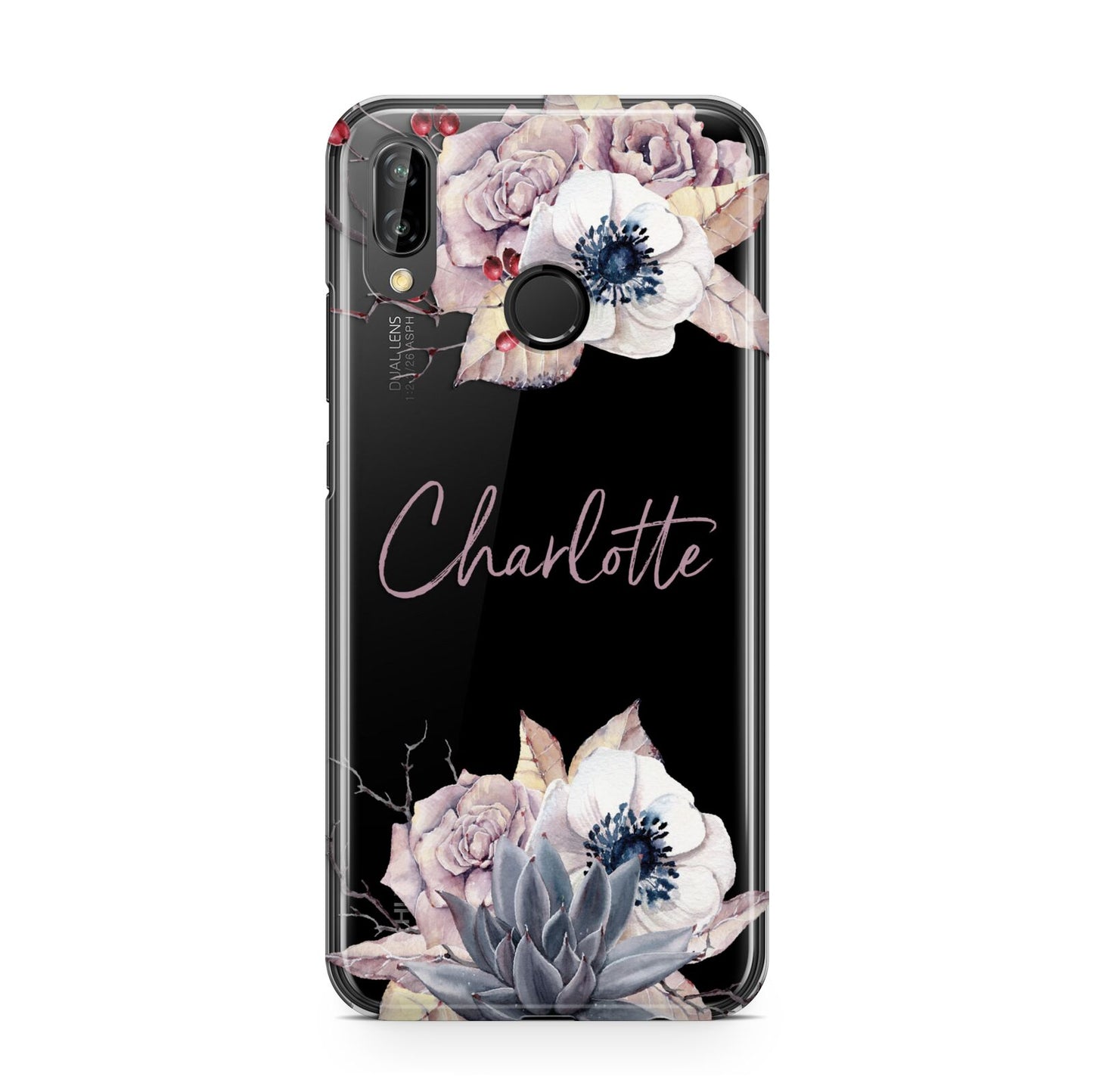 Personalised Autumn Floral Huawei P20 Lite Phone Case